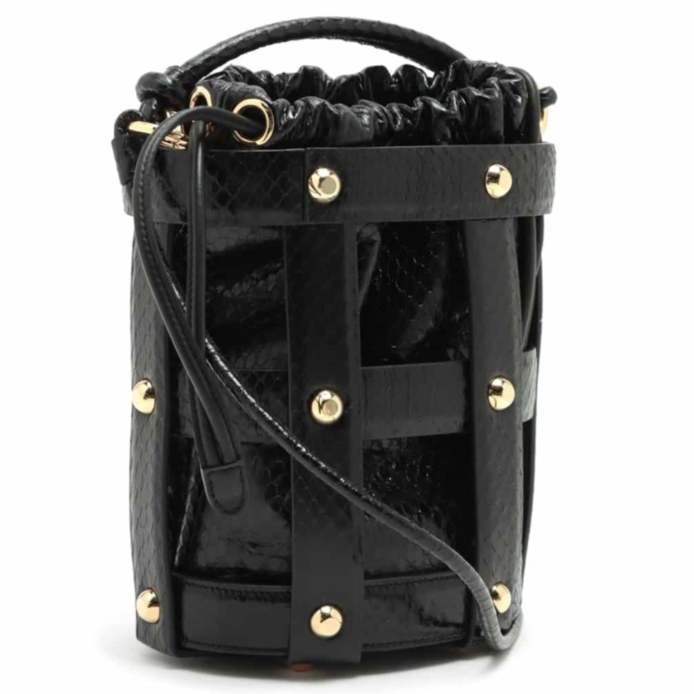 Salvatore Ferragamo cage bag black reptile leather limited edition $4000